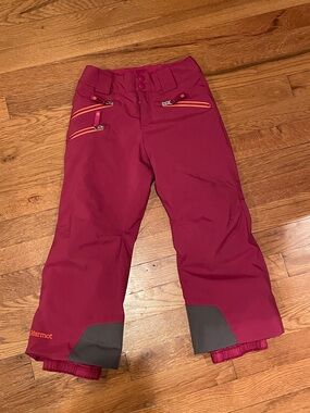 Marmot Girls' Magenta Ski Pants with Contrast Zippers XS